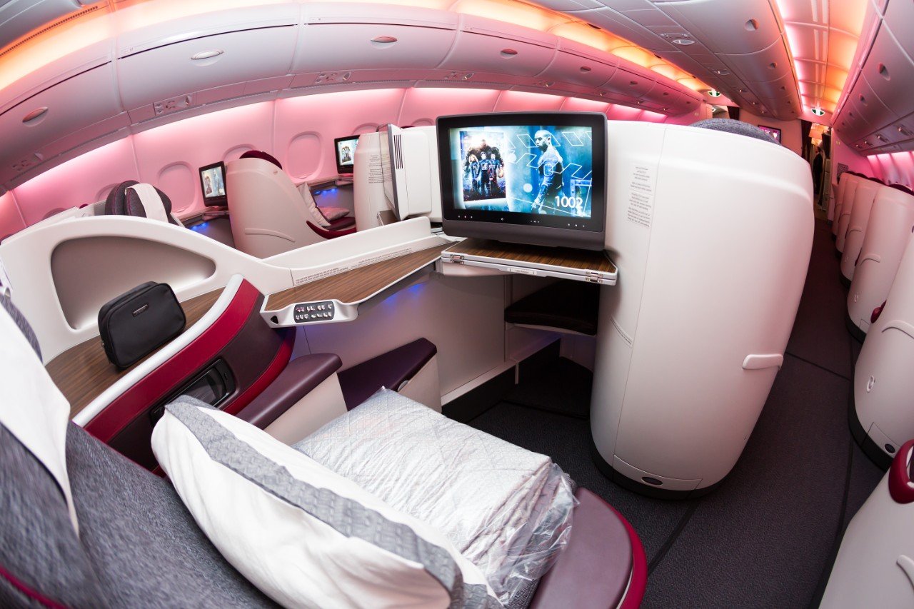 Airline seat with Inflight Entertainment and privacy