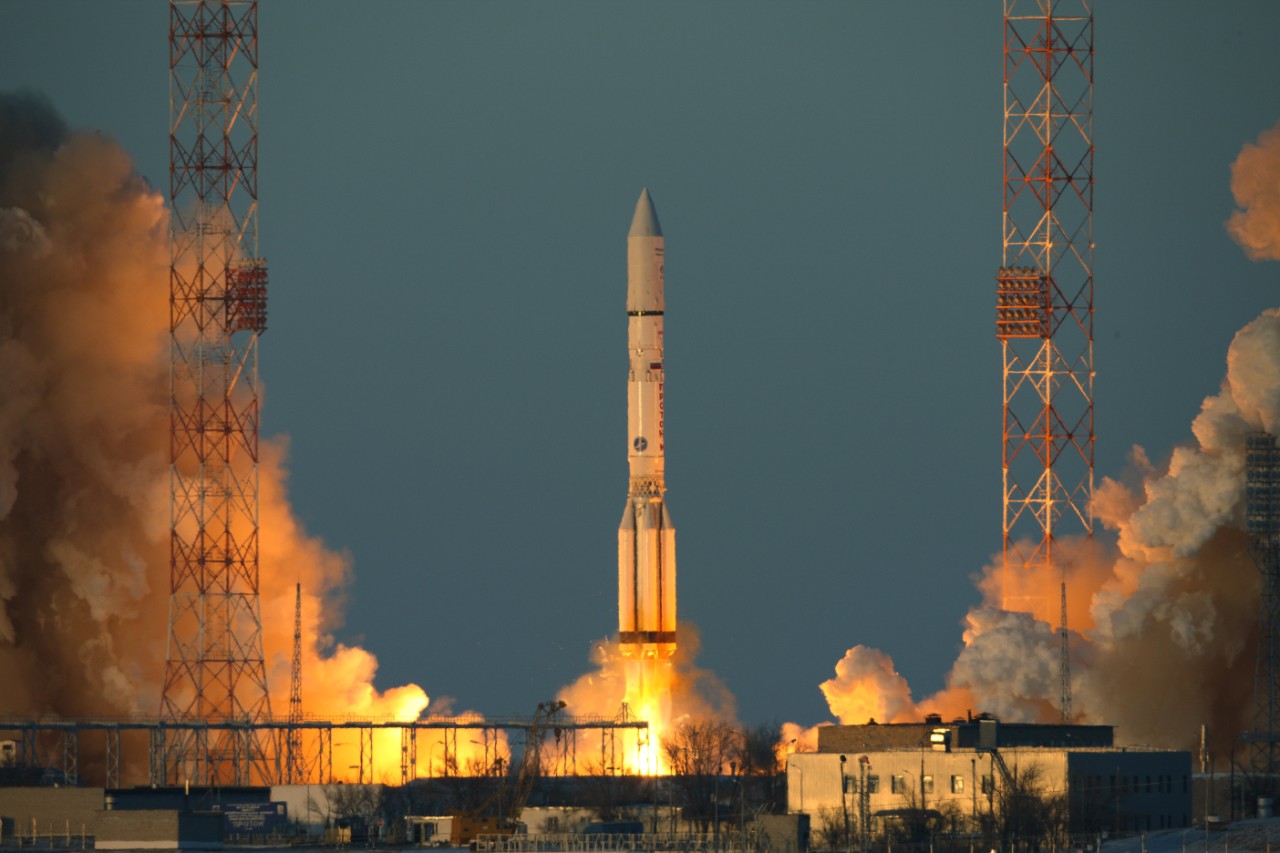 Proton rocket lifting-off in Kazakhstan carrying the Inmarsat GX2 satellite