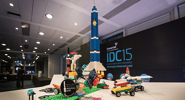 Rocket built from Lego at the Inmarsat Developer Conference 2015