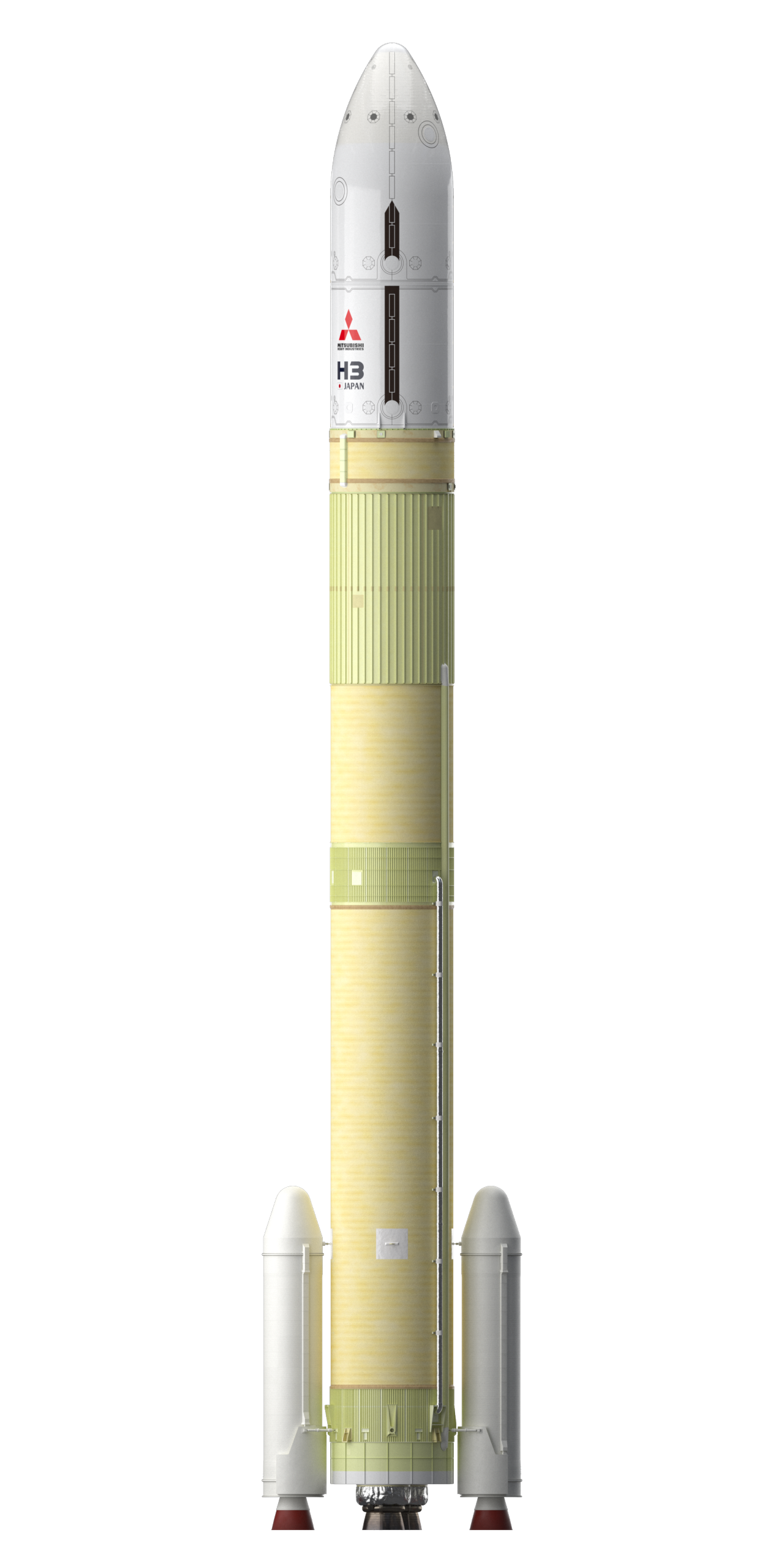 Computer Generated Artist's Impression of Mitsubishi's H3 launch vehicle