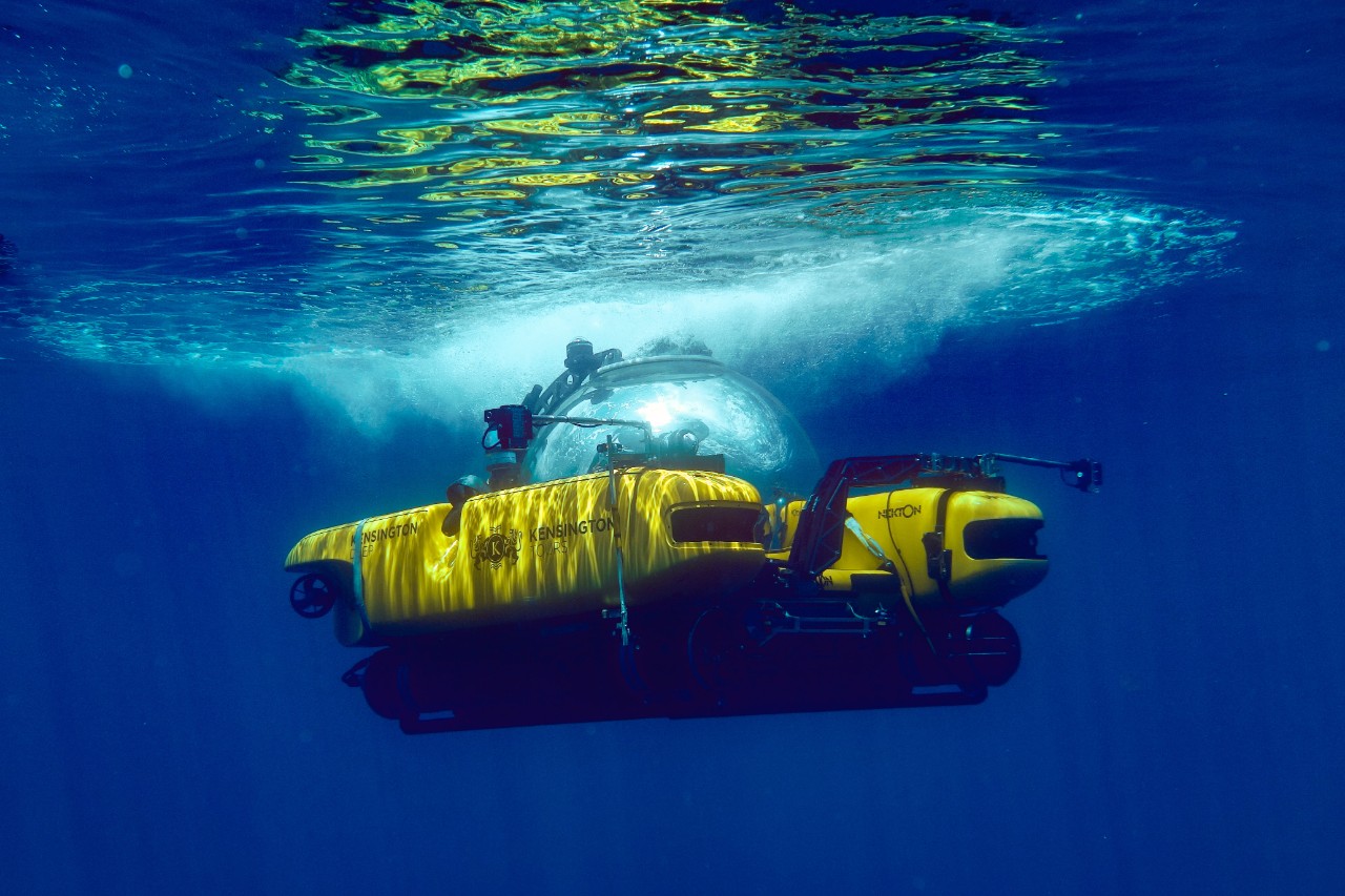 The submarine underwater during the Nekton mission.