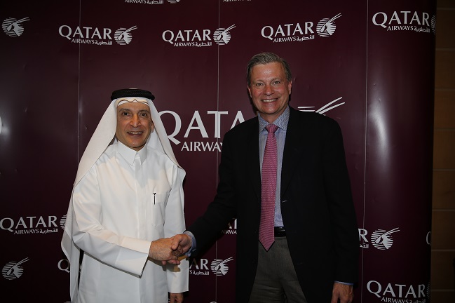 His Excellency Mr. Akbar Al Baker, Qatar Airways Group Chief Executive and Leo Mondale