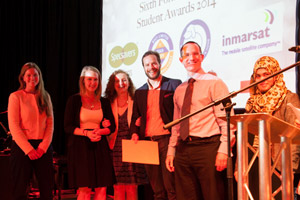 Inmarsat colleagues receiving the award from City of Islington college