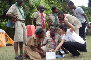 Scouts being trained by TSF in Haiti