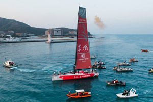 Dongfeng Race Team triumphing in its home port of Sanya