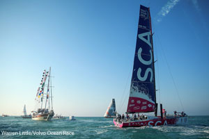 Team SCA  winning the port race at Abu Dhabi