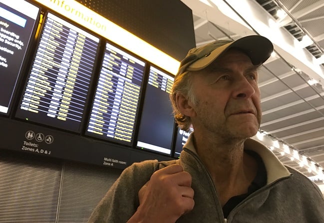 Sir Ranulph Fiennes at the airport leaving for Vinson