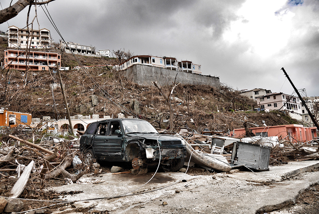 Devastation following Hurrican Irma in 2017