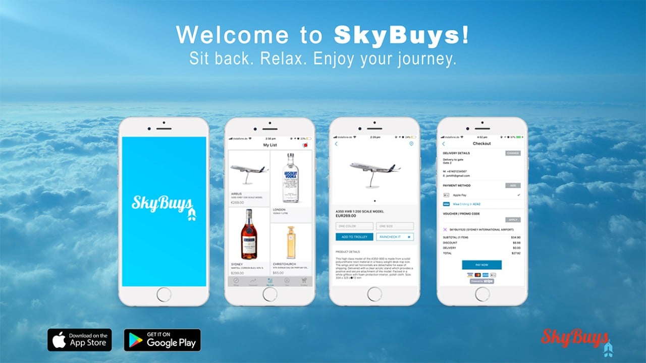Skybus phone app screenshots