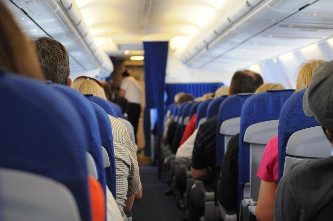 Passengers sat onboard an aircraft