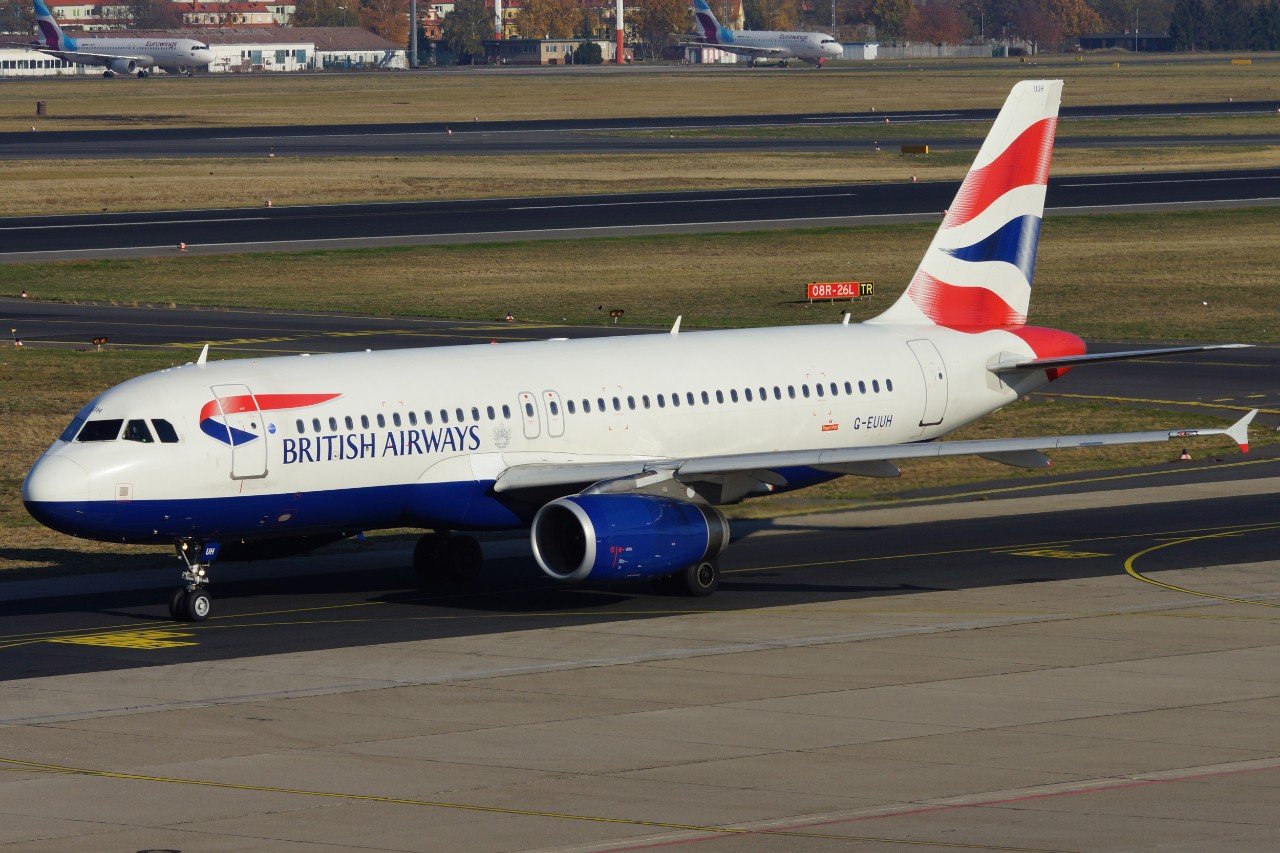 British Airways A320 aircraft with EAN installed