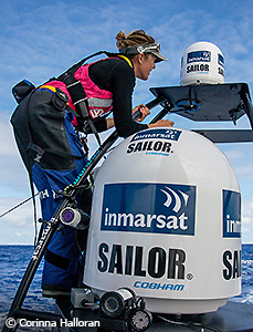 Team SCA member with the Inmarsat terminals