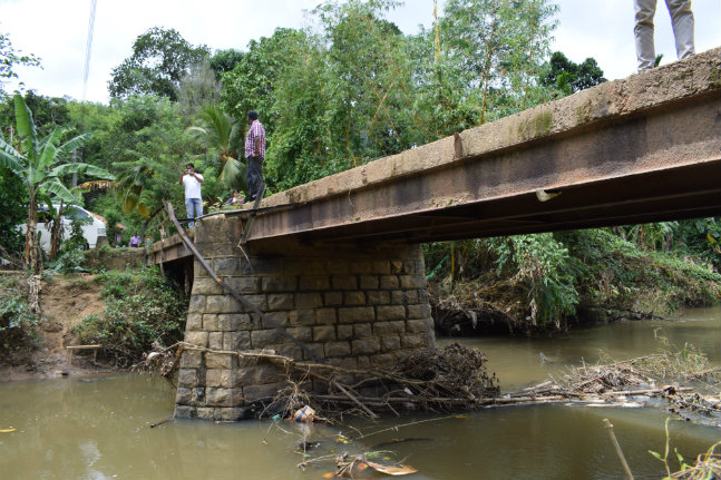A flood damaged bridge in Sri Lanka
