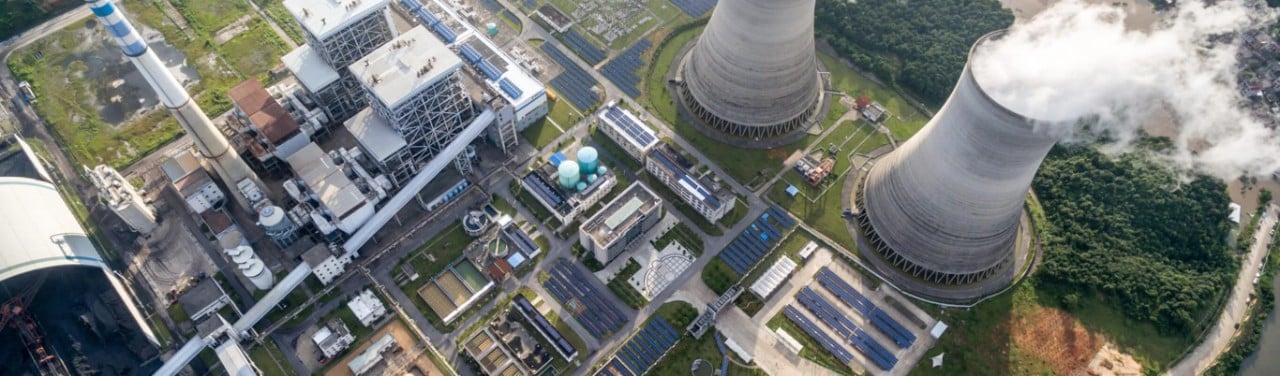 Overhead shot of a power station