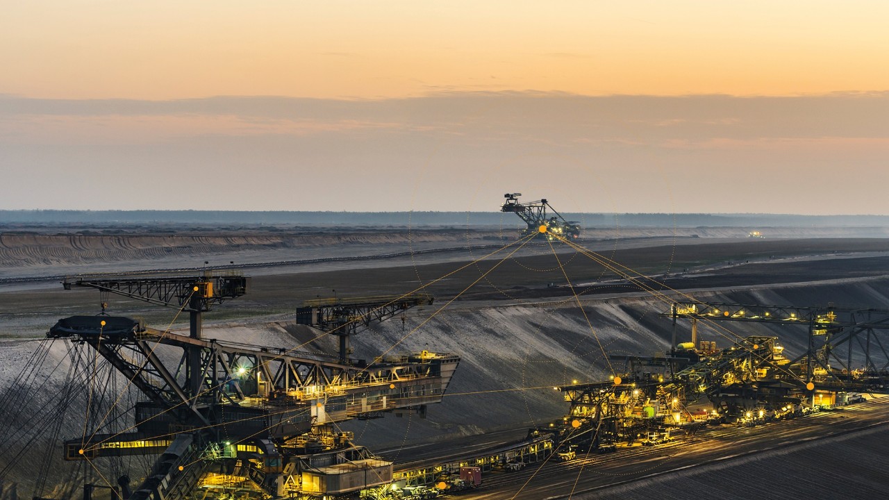 Excavation works at a mine