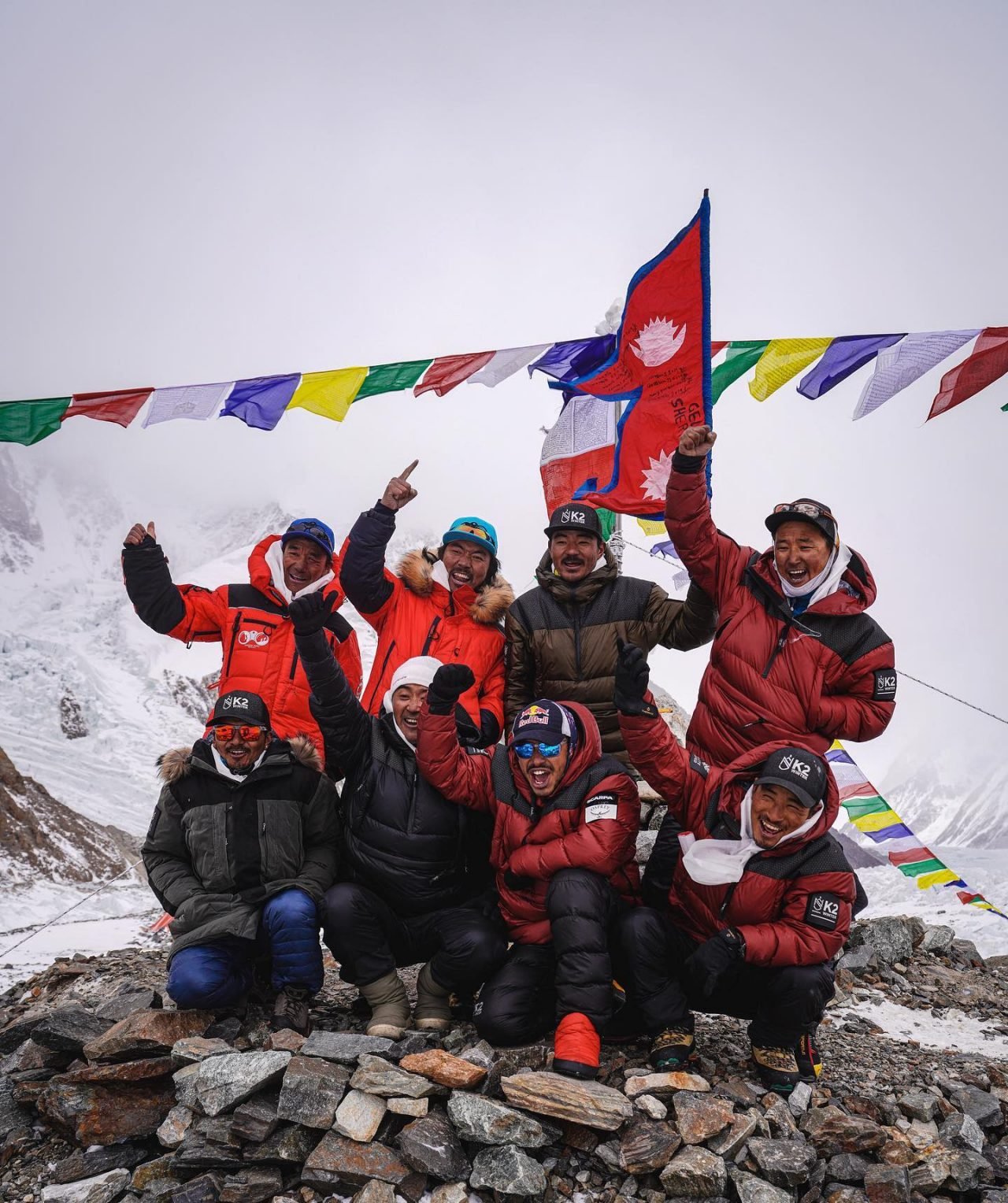 Nims and Sherpa team at K2's summit