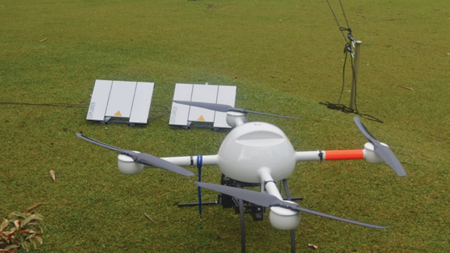 UAV with Satcom equipment alongside for control