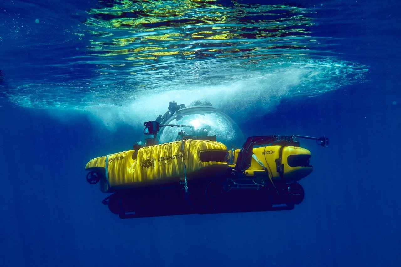 The submarine underwater during the Nekton mission.