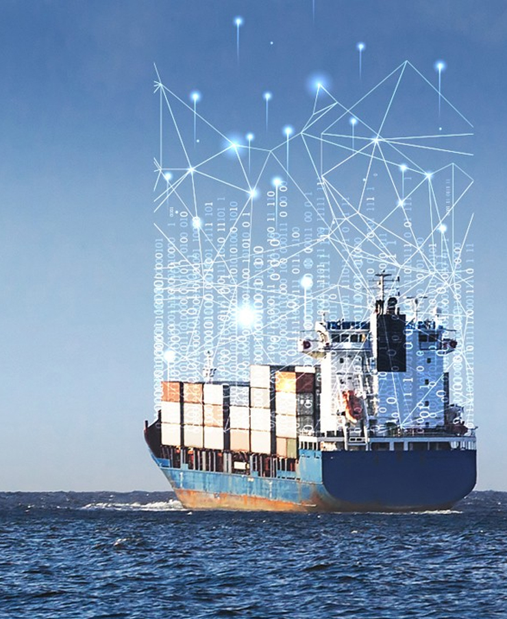 Representation of data coming from a cargo ship