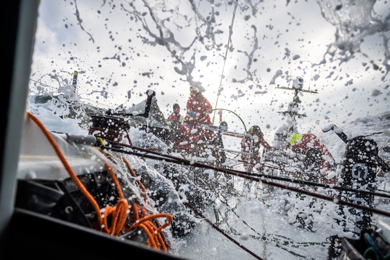Austrian Ocean Racing Team onboard shot during rough sea