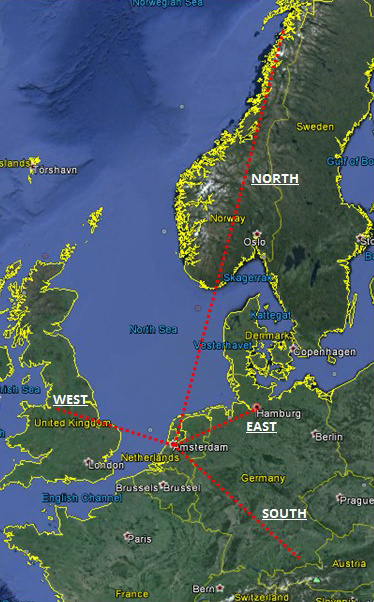 Iris Precursor test flights map