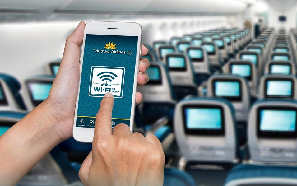 Vietnam Airlines Wi-Fi portal on a mobile phone