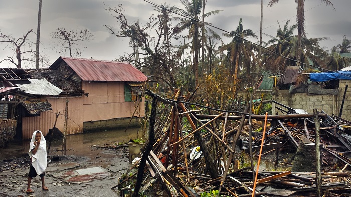 Damage following Super Typhoon Hagupit