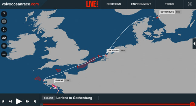 Volvo Ocean Race tracker screenshot