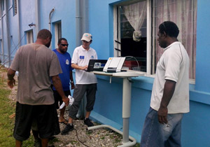 Télécoms Sans Frontières using Inmarsat equipment following the tropical cyclone n Vanuatu 