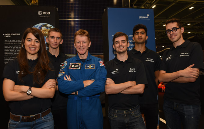 British ESA astronaut Tim Peake meets graduates from Inmarsat’s 2nd Technology Development Programme (TDP) at New Scientist Live