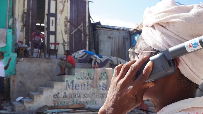 Inmarsat-supplied satphones in use by Télécoms Sans Frontières in Haiti 