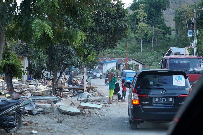 TSF team driving down a Sulawesi street