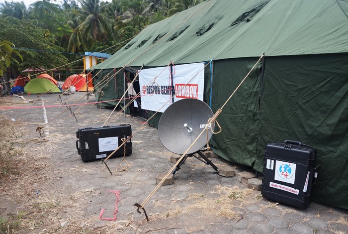 Global Xpress land terminal setup to support disaster response