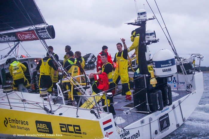 Team Brunel, winners of Leg 10. Photo courtesy: Jesus Renedo/Volvo Ocean Race