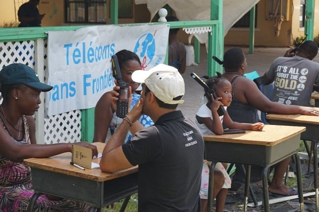 Télécoms Sans Frontières calling centre following Hurricane Dorian