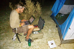 Dr Steve Boyes of the Wild Bird Trust using Inmarsat's BGAN connectivity