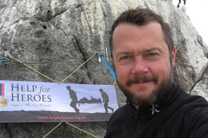 Nick Hancock selfie on Rockall, two weeks into his challenge