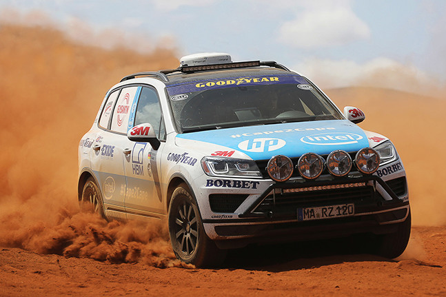 The Touareg Cape to Cape 2.0 Challenge vehicle in action
