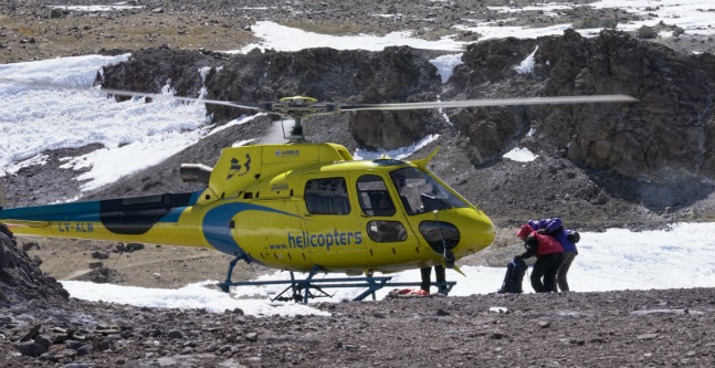 Sir Ranulph Fiennes' evacuation by helicopter