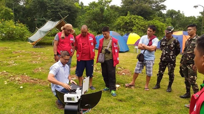 Inmarsat equipment being demonstrated