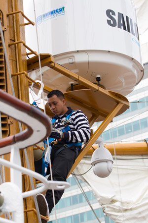 ARM Cuauhtémoc having a Fleet Xpress terminal installed.