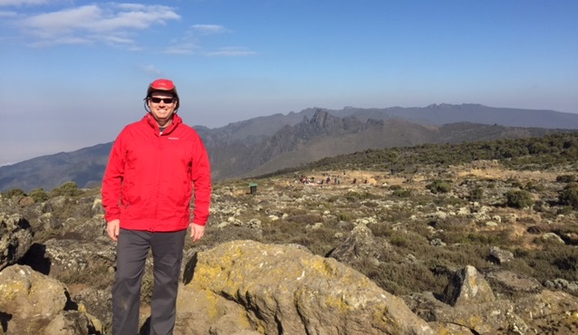 Inmarsat’s Jack Shuttleworth at Camp 2 on Mount Kilimanjaro