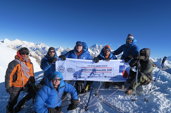Mission Himalaya Flag on Mera Peak in Nepal