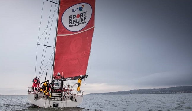 Volvo Ocean 65 boat being used for BT Sport Relief Challenge