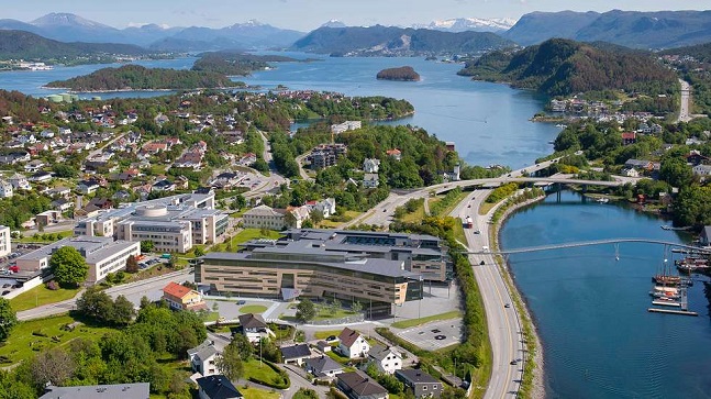Overhead view of Norwegian Maritime Competence Center at Ålesund