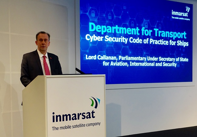 Lord Callanan launches the Cyber Security Code of Practice for Ships at Inmarsat