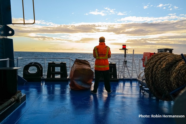 Sailor on ship. Photo Credit: Robin Hermansson