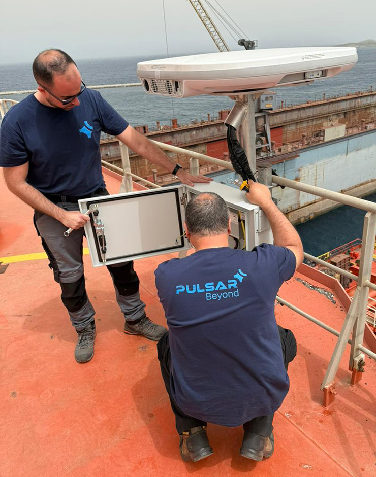 Pulsar International specialists installing Inmarsat Maritime NexusWave
