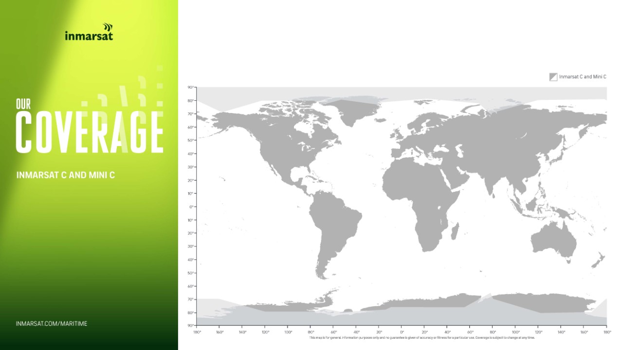 Map depicting Inmarsat C & Mini C coverage