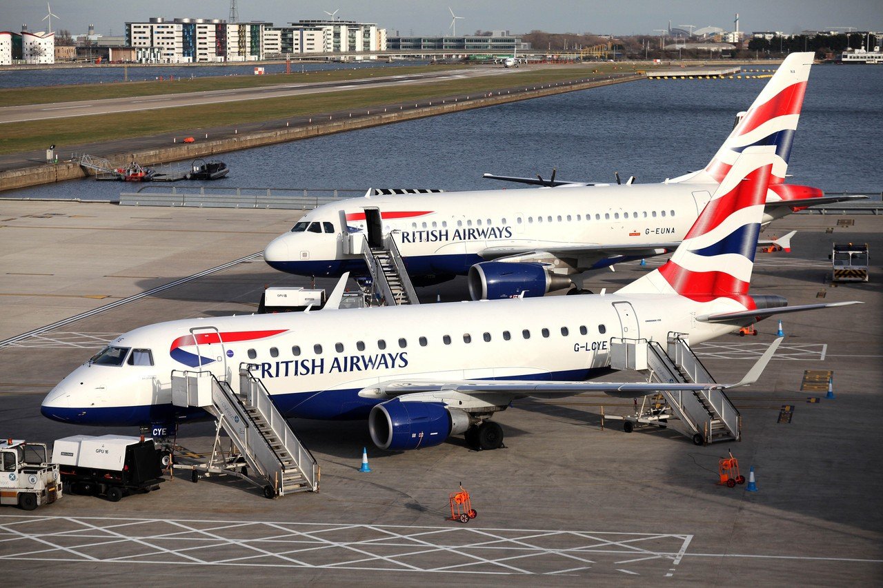 British Airways aircraft at London City Airport